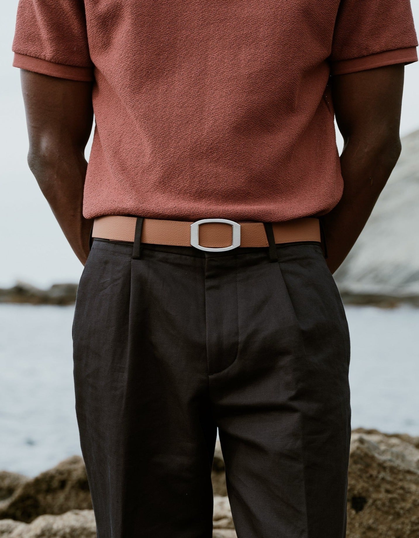 Ceinture homme en cuir gold Concorde palladium 32 mm réversible