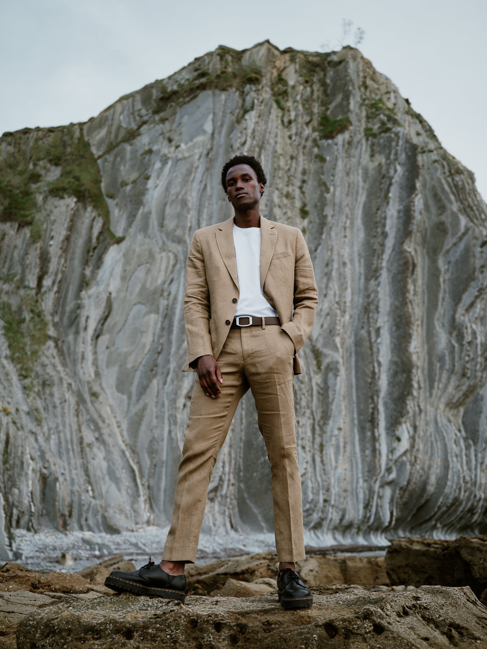 Ceinture homme en cuir marron Concorde palladium 32 mm réversible