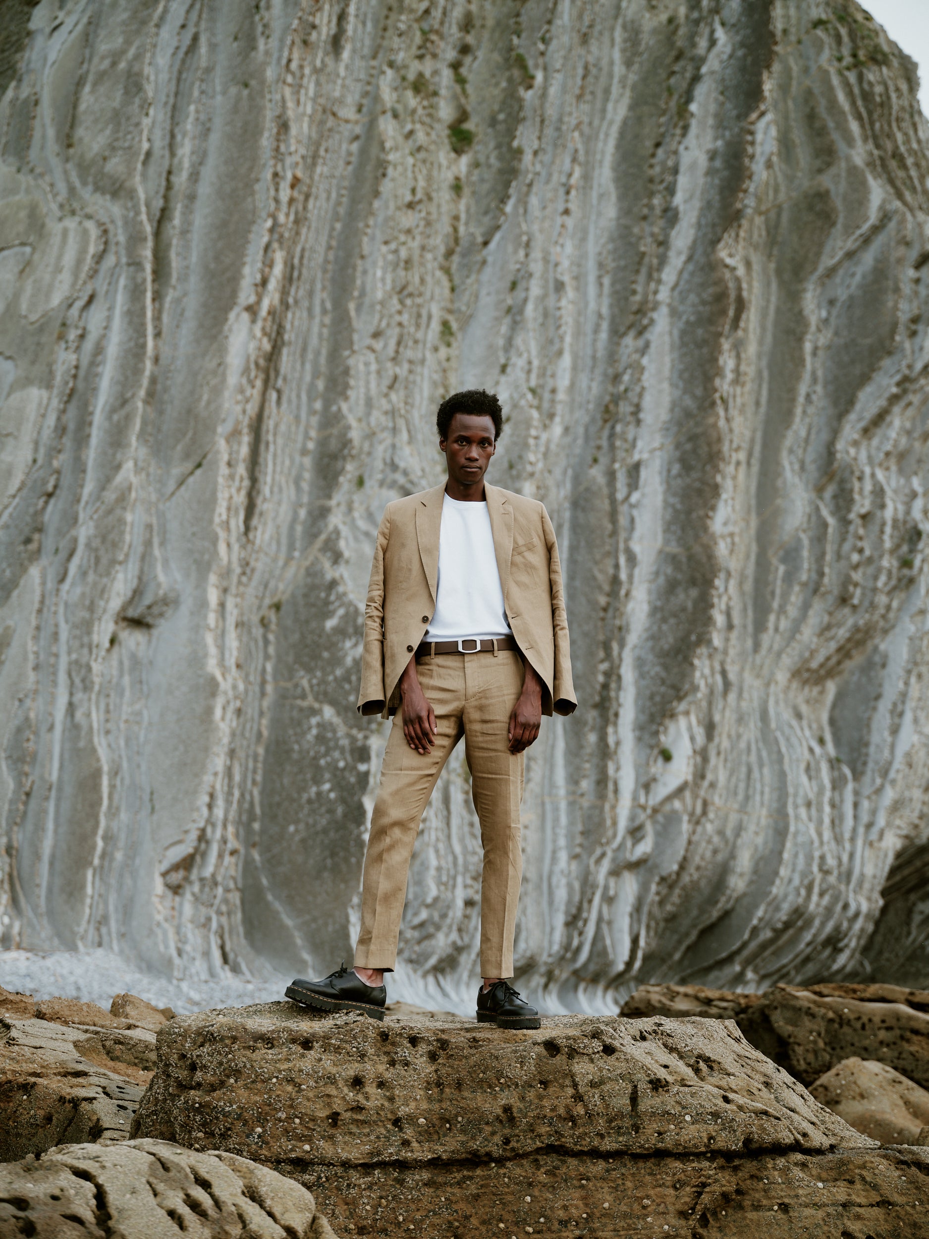 Ceinture homme en cuir marron Concorde palladium 32 mm réversible