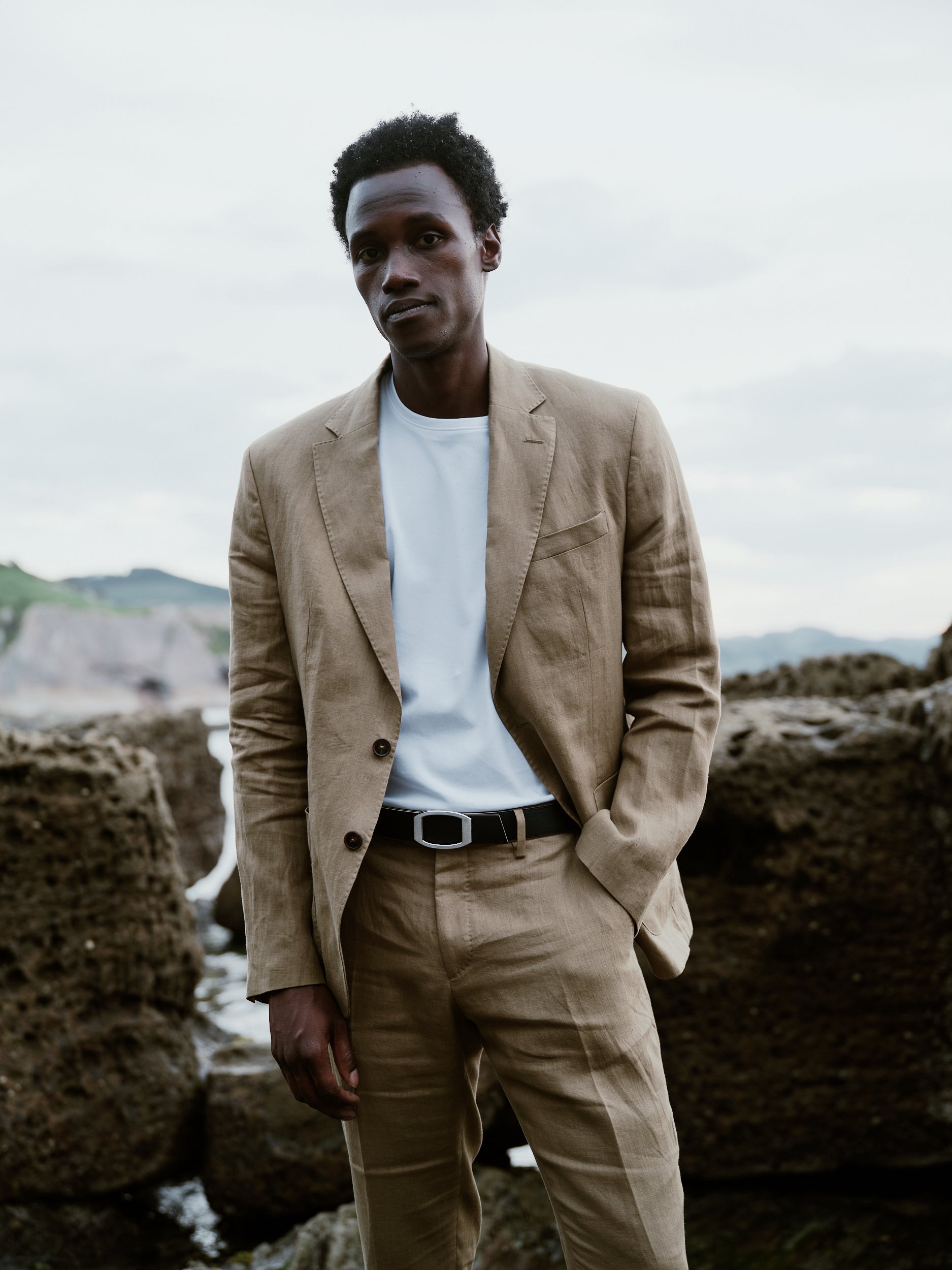 Ceinture homme en cuir noir Concorde palladium 32 mm réversible