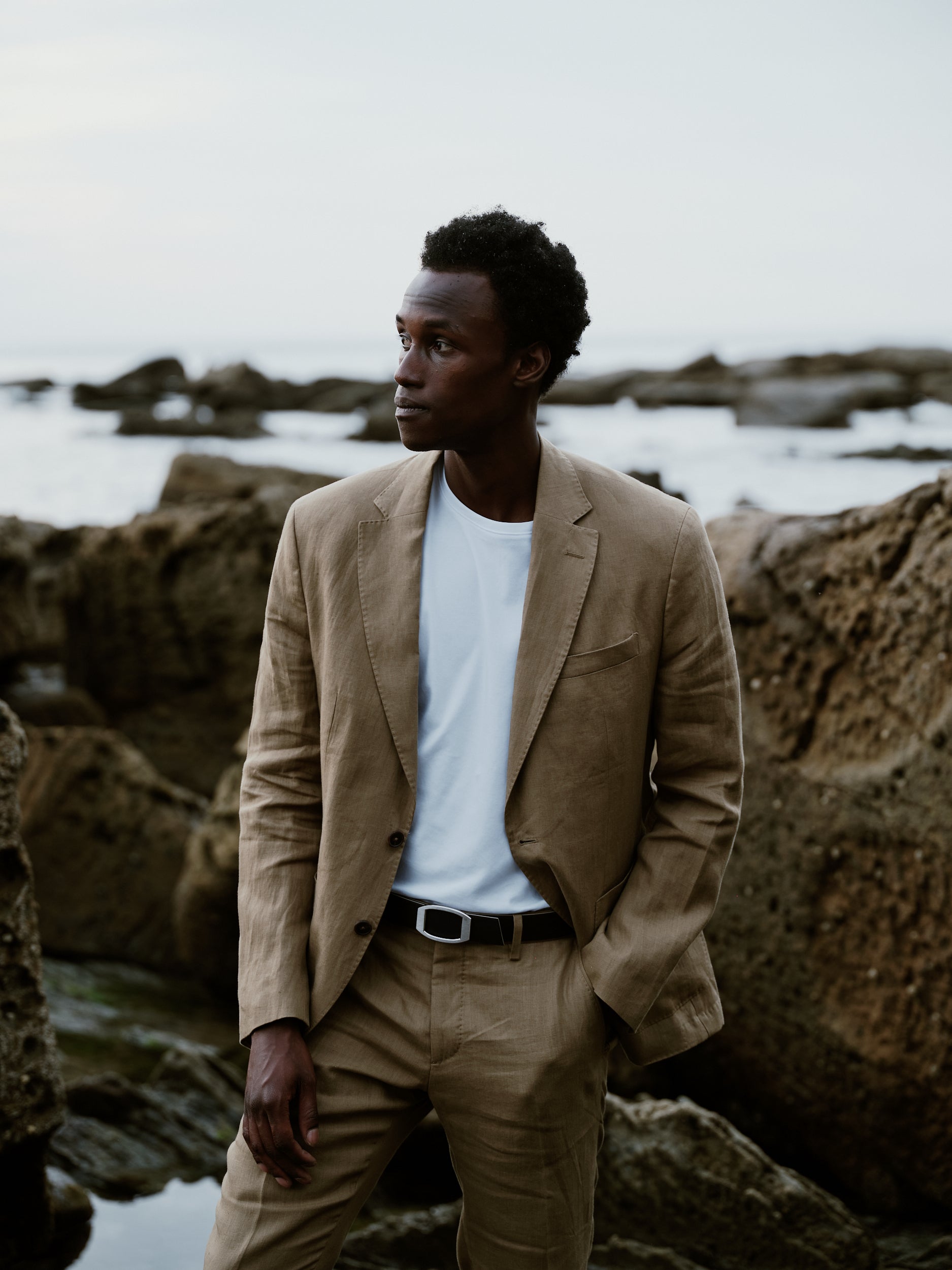 Ceinture homme en cuir noir Concorde palladium 32 mm réversible