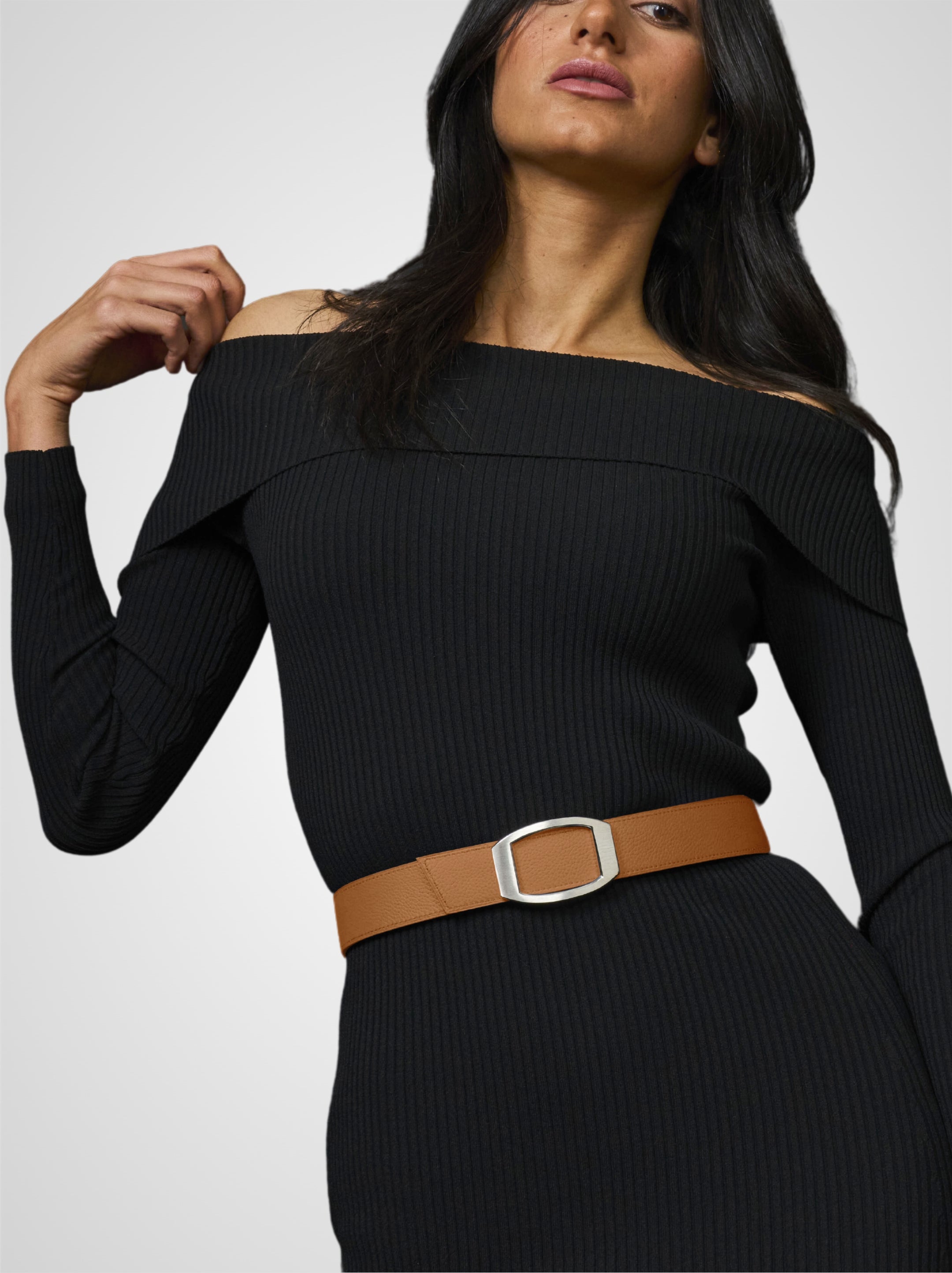 Ceinture femme en cuir gold Concorde palladium 32 mm réversible