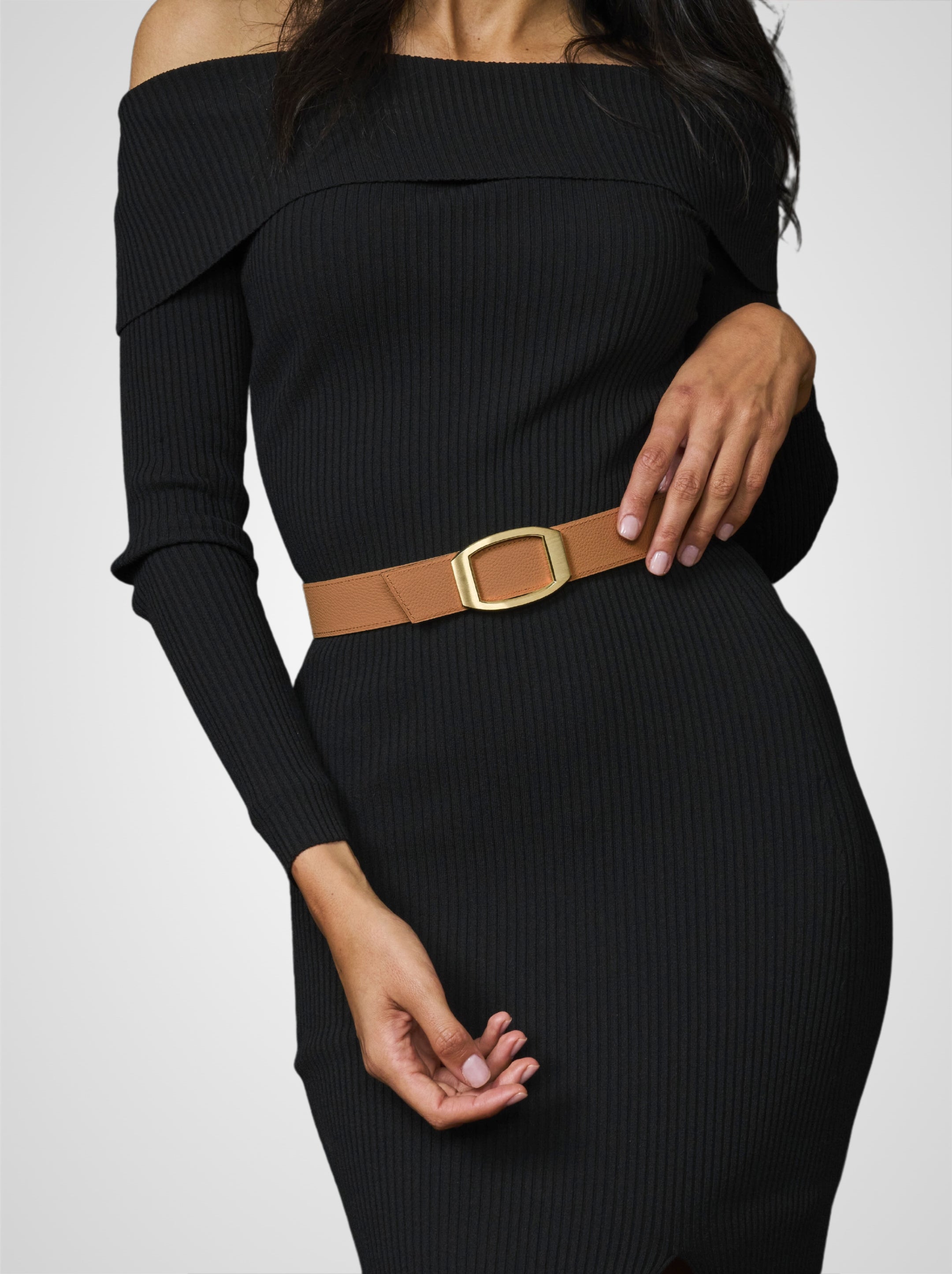 Ceinture femme en cuir gold Concorde plaquée or 32 mm réversible