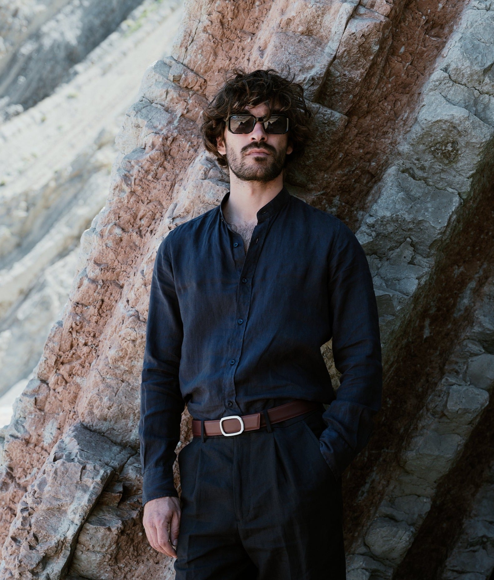 Ceinture homme en cuir bordeaux Panthéon palladium 32 mm réversible