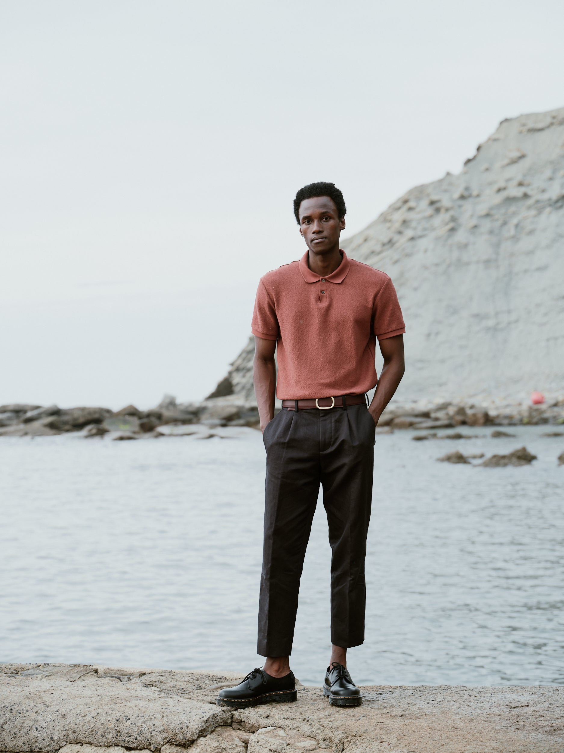 Ceinture homme en cuir bordeaux Panthéon plaquée or 38 mm réversible