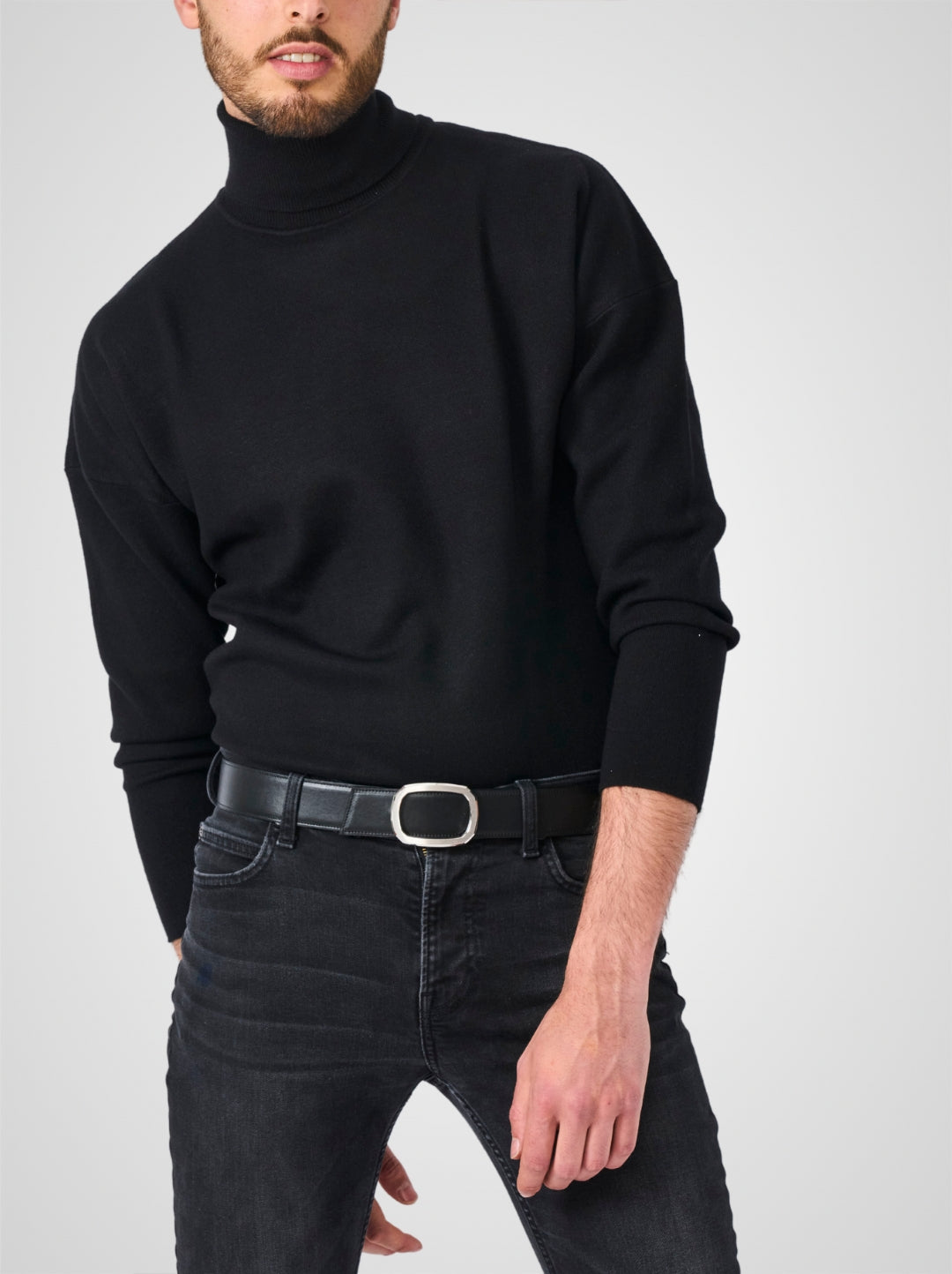 Ceinture homme en cuir beige Panthéon palladium 38 mm réversible