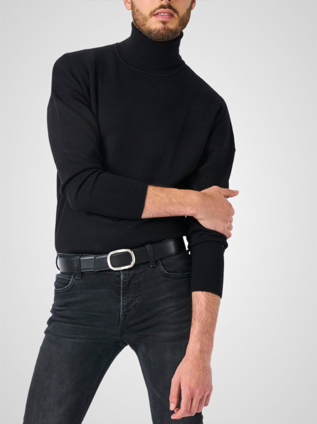 Ceinture homme en cuir gris Panthéon palladium 38 mm réversible