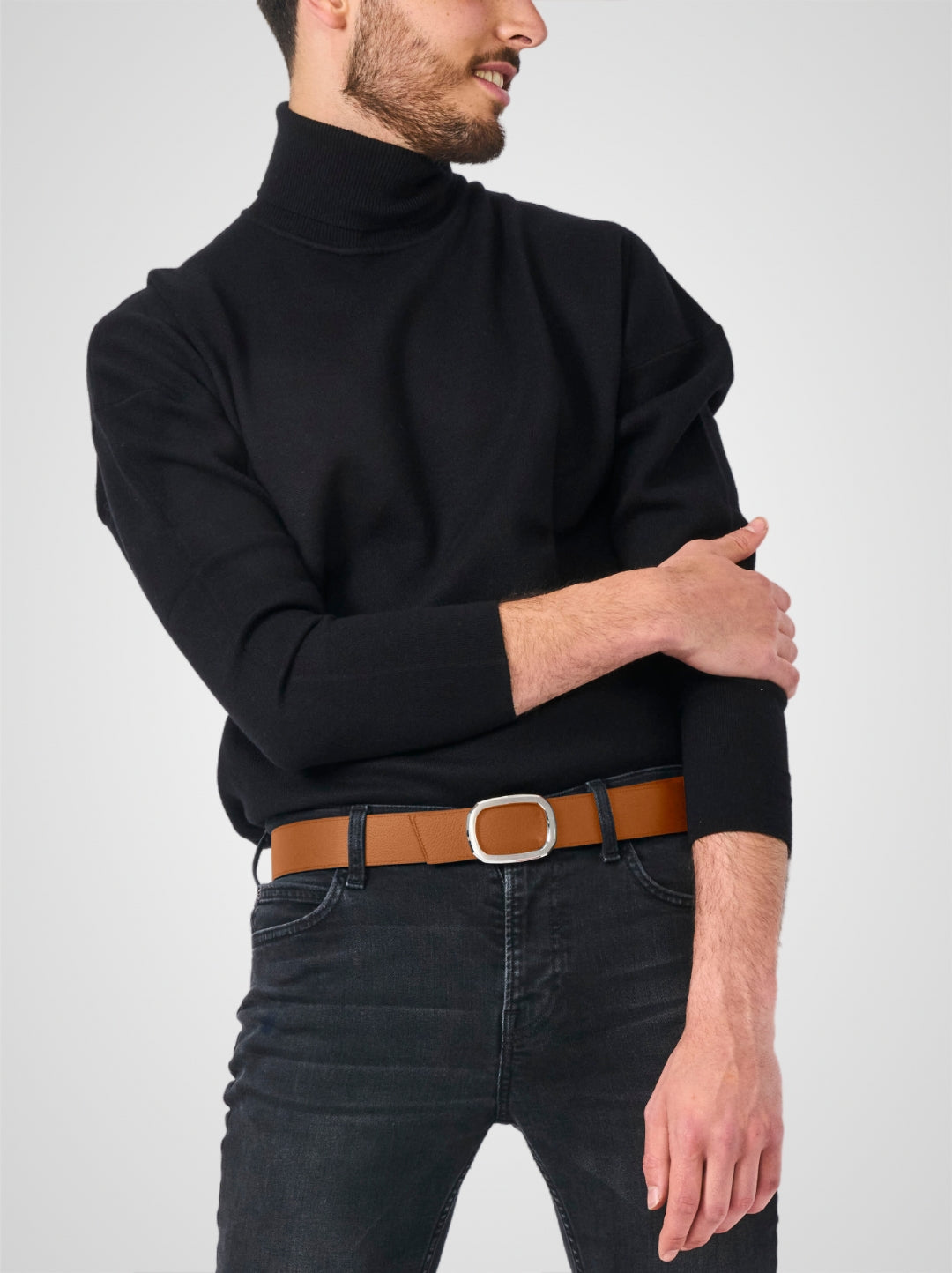 Ceinture homme en cuir gold Panthéon palladium 38 mm réversible