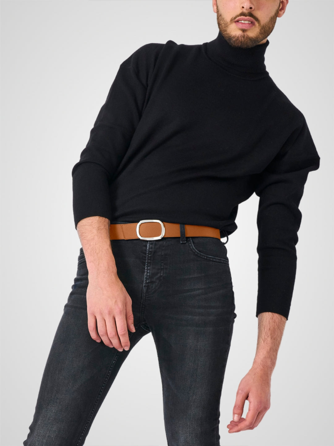 Ceinture homme en cuir gold Panthéon palladium 38 mm réversible