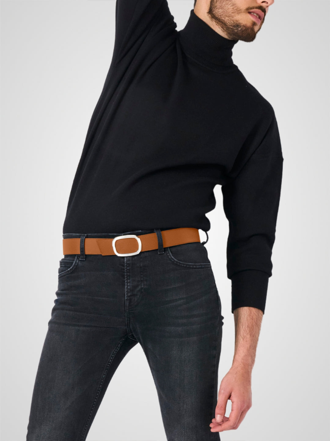 Ceinture homme en cuir gold Panthéon palladium 38 mm réversible