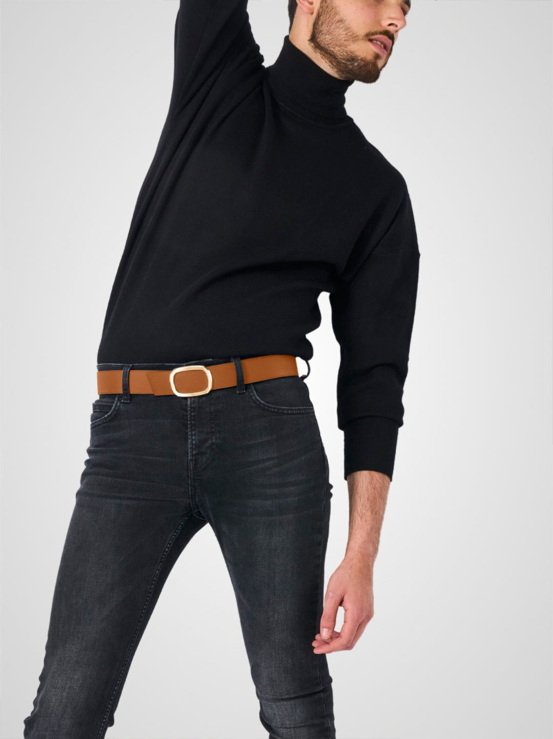 Ceinture homme en cuir gold Panthéon plaquée or 38 mm réversible