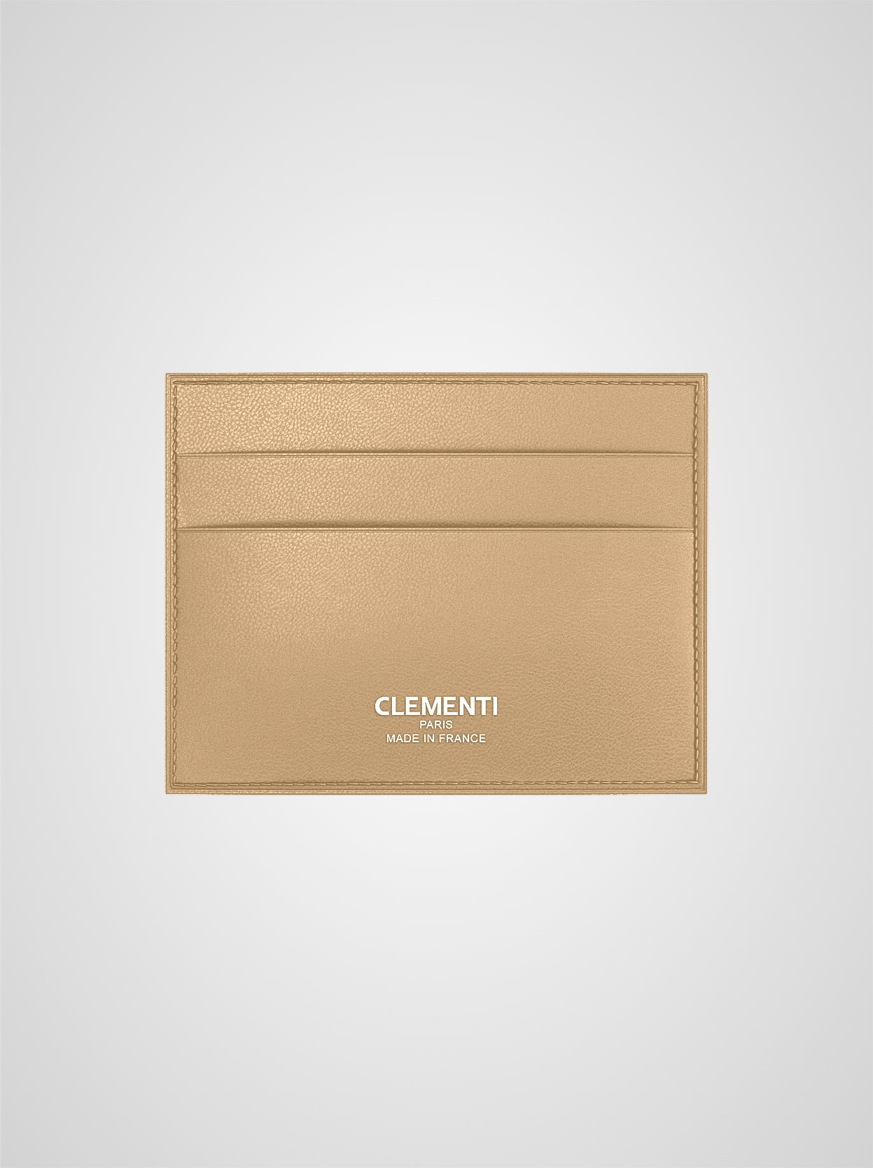 Porte-cartes Sulpice en cuir beige