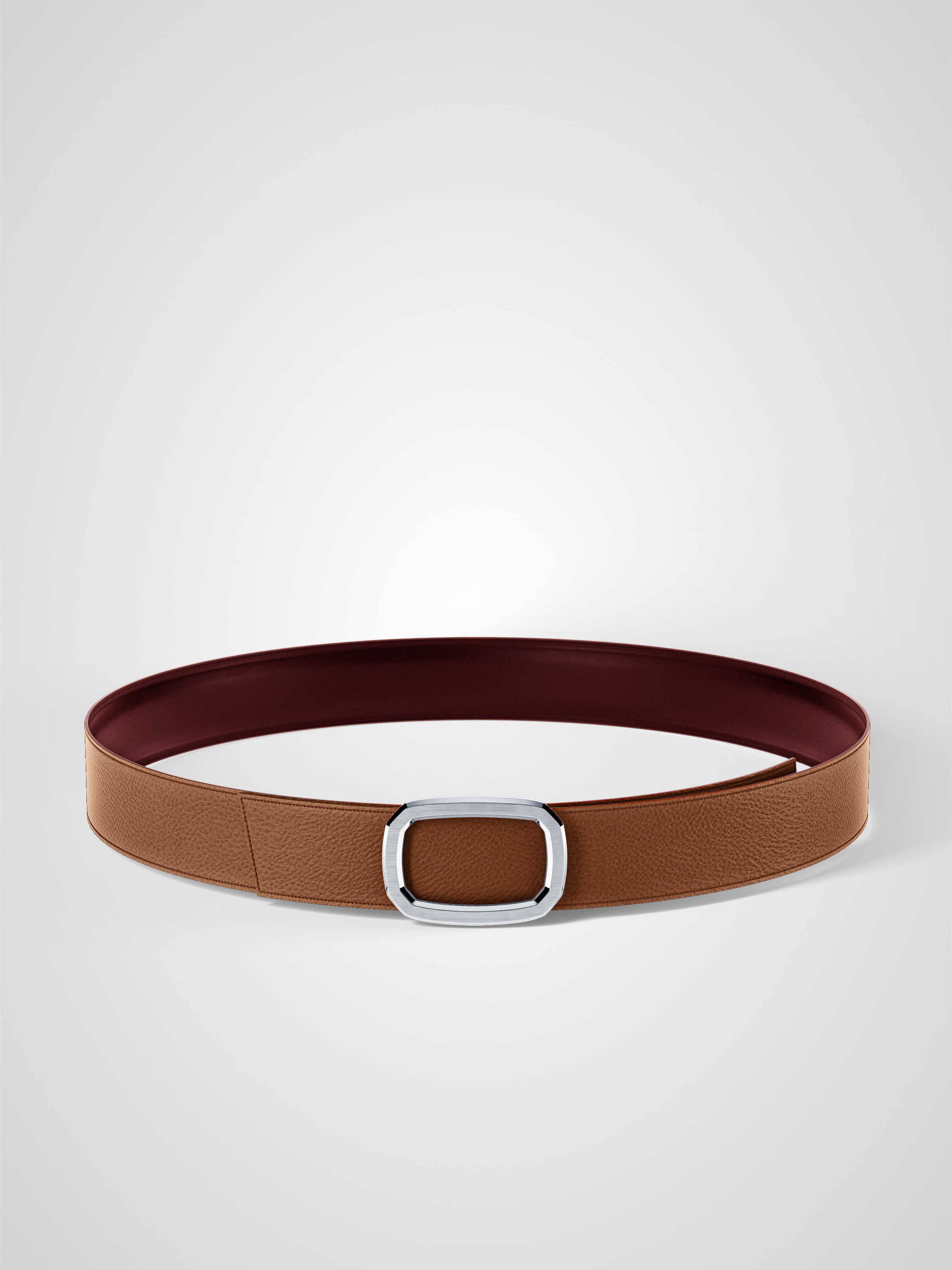 Ceinture homme en cuir bordeaux Panthéon palladium 32 mm réversible