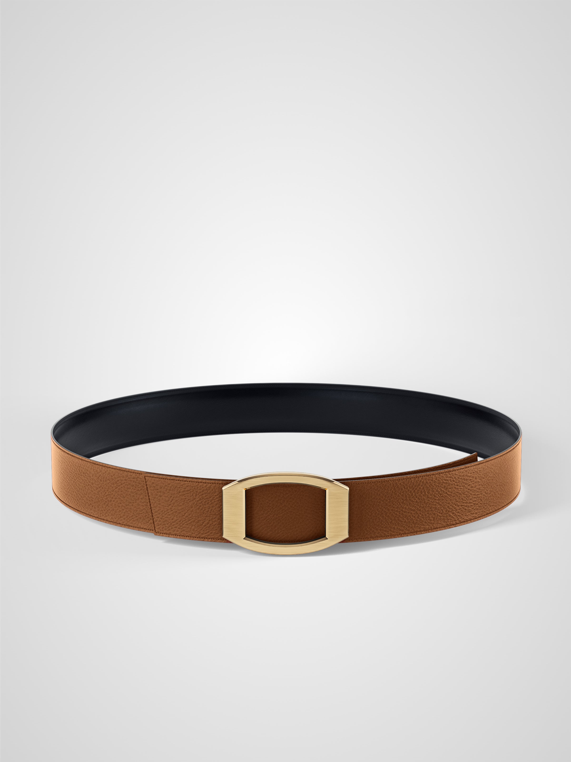 Ceinture homme en cuir gold Concorde plaquée or 32 mm réversible