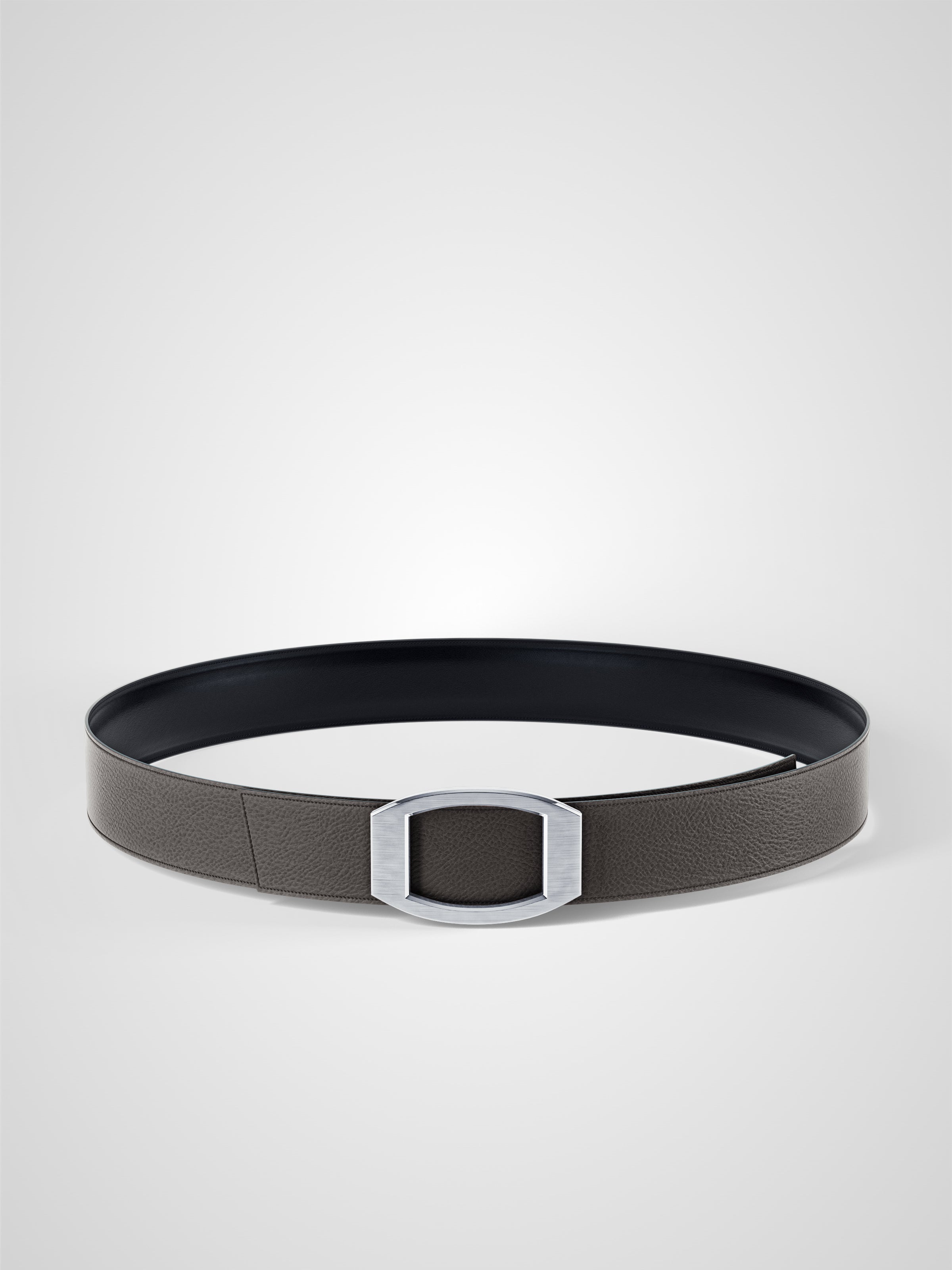 Ceinture homme en cuir gris Concorde palladium 32 mm réversible