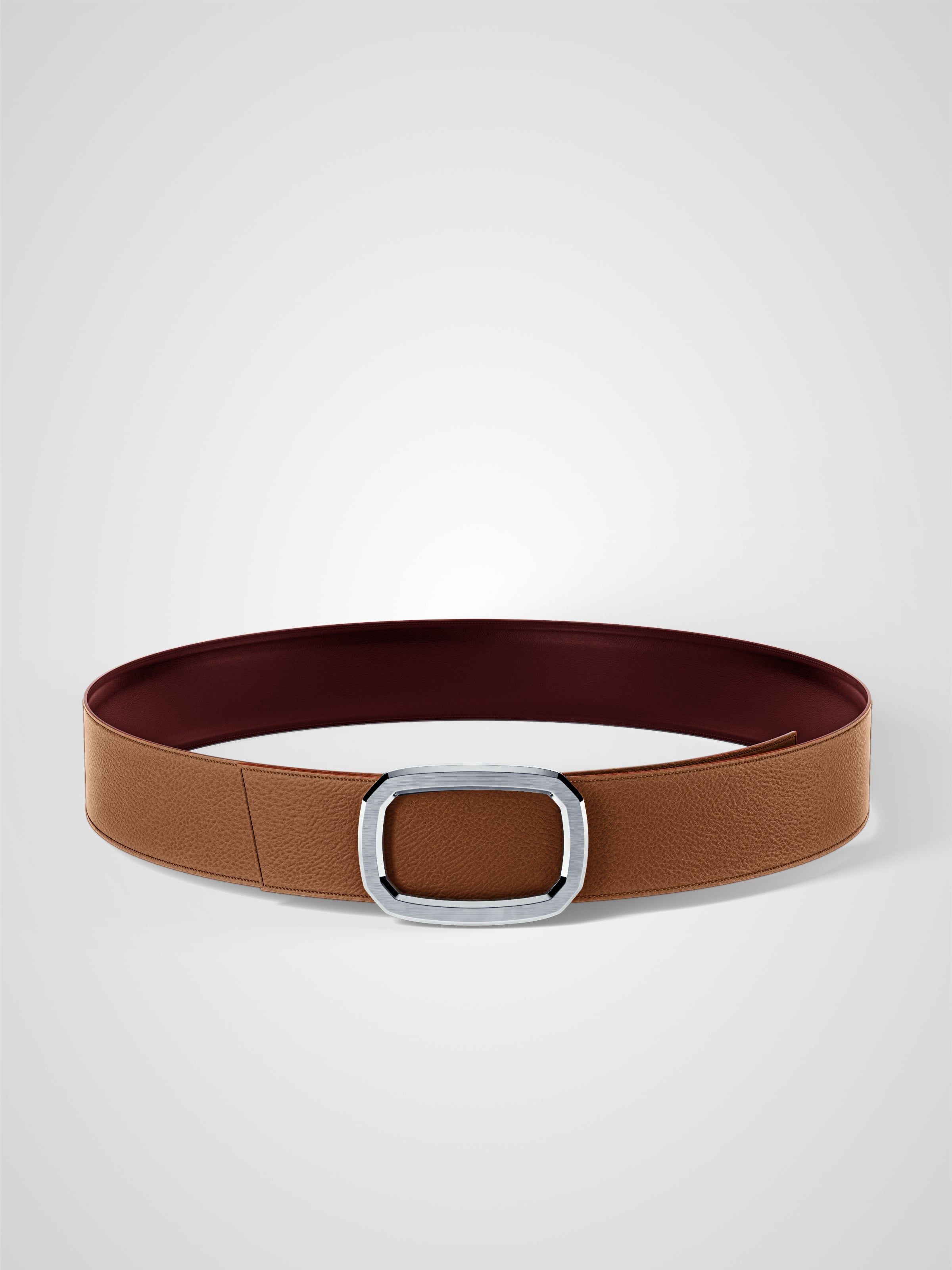 Ceinture homme en cuir bordeaux Panthéon palladium 38 mm réversible
