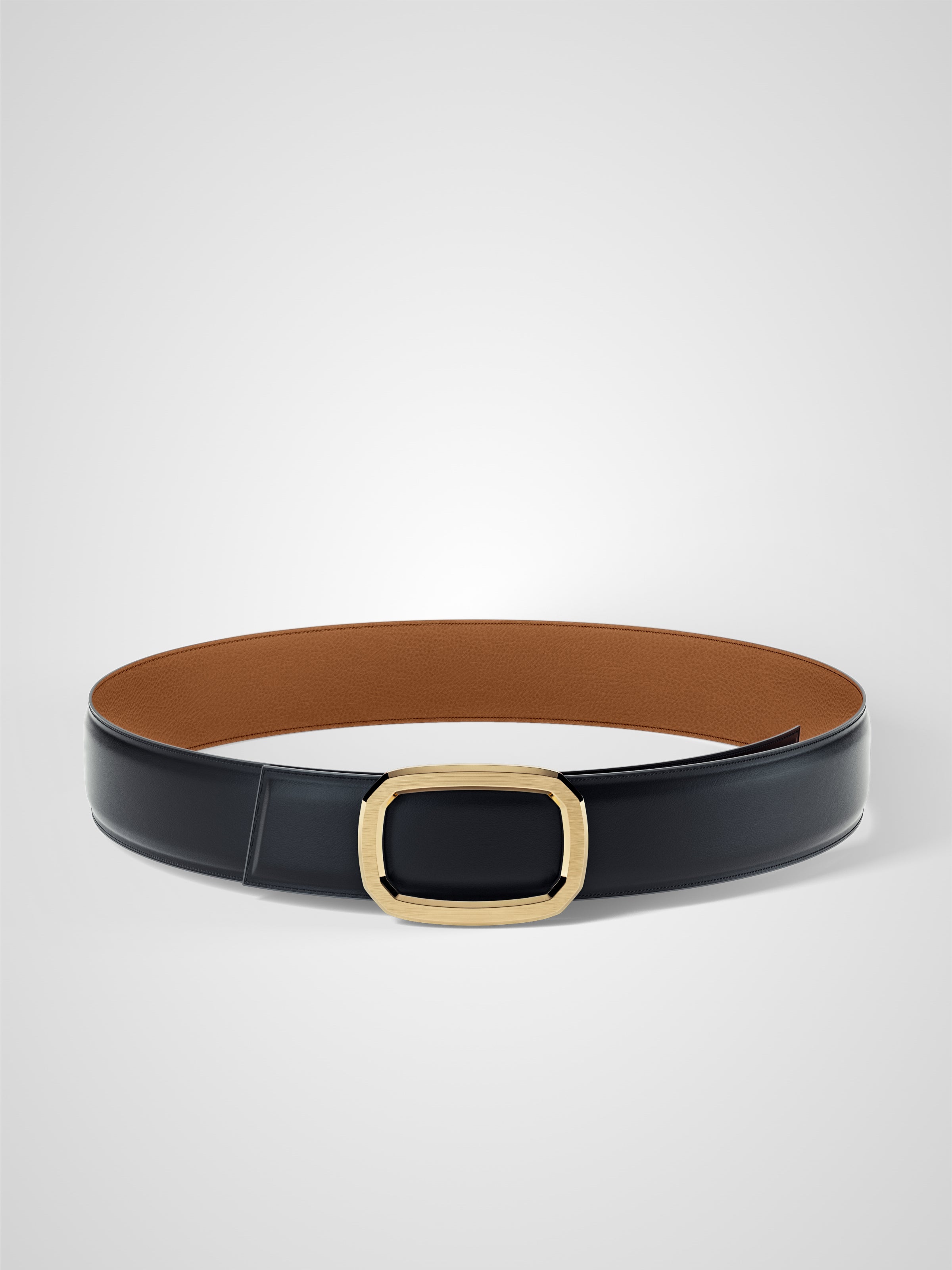 Ceinture homme en cuir gold Panthéon plaquée or 38 mm réversible