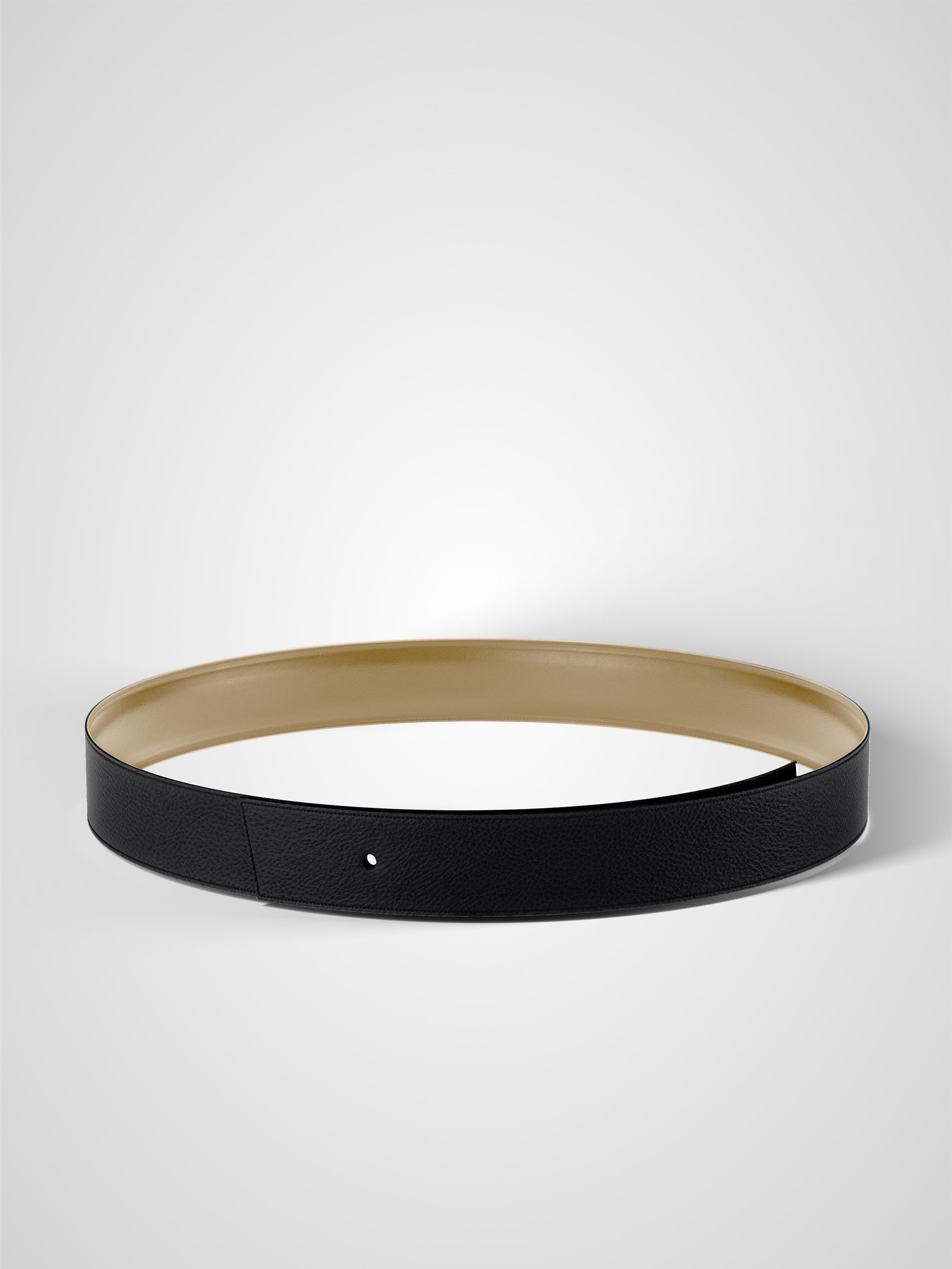 Lanière de ceinture réversible 32 mm en cuir noir