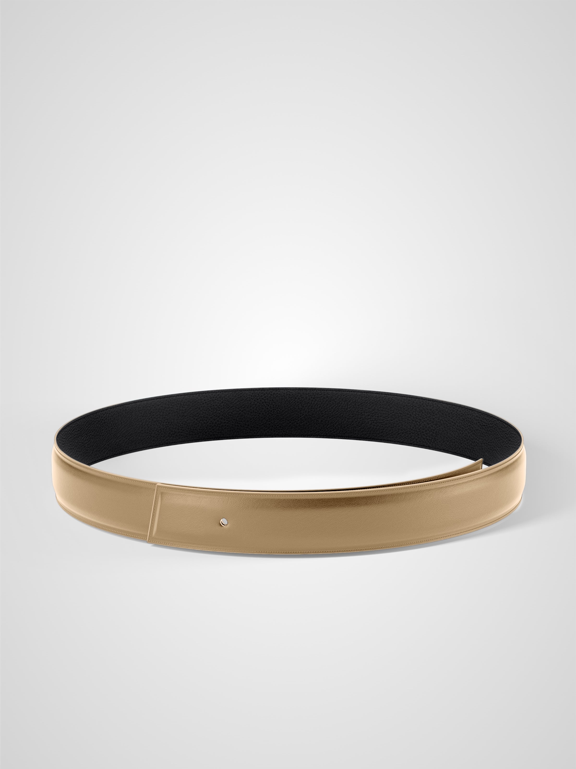 Lanière de ceinture réversible 32 mm en cuir noir