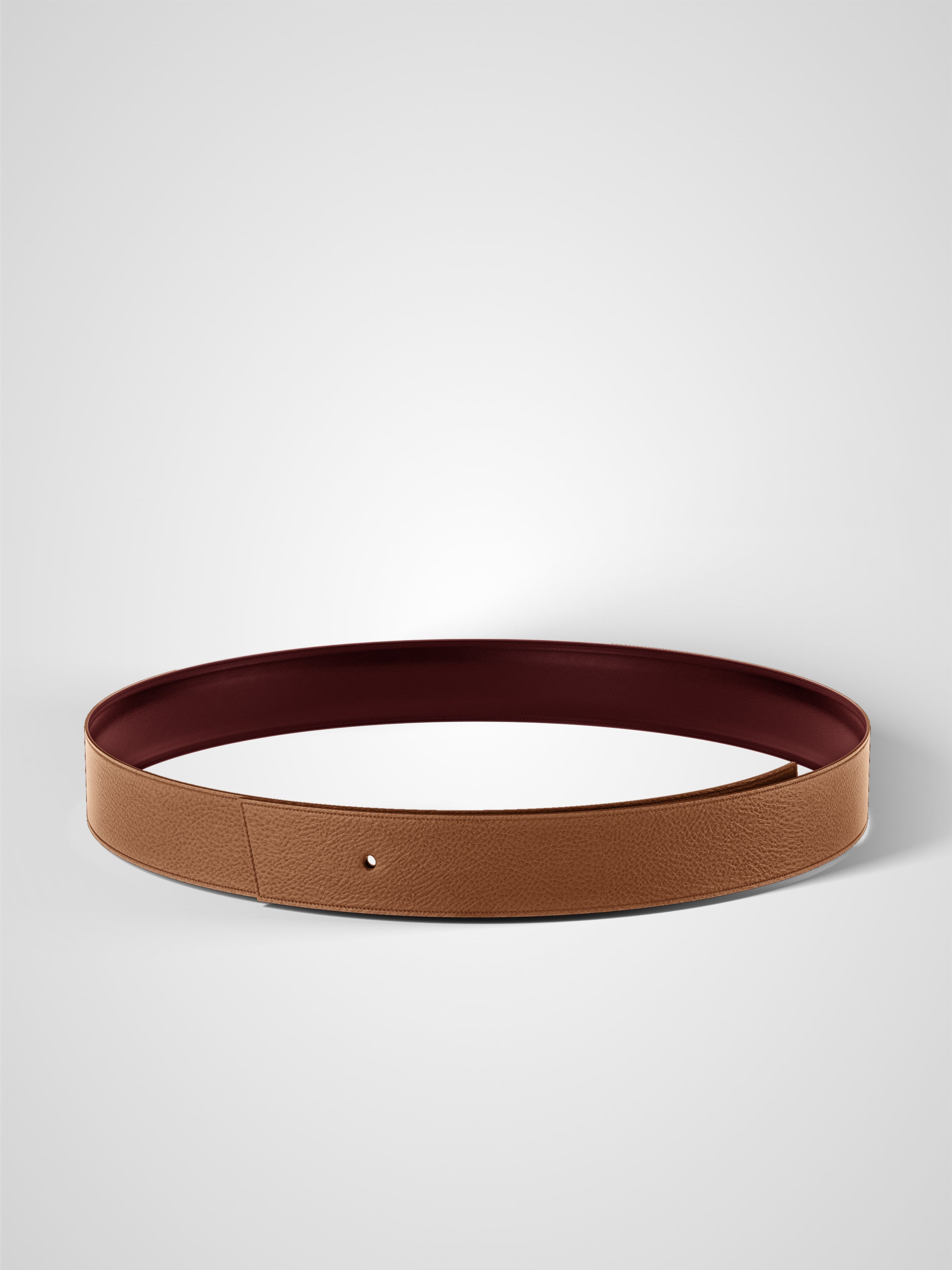Lanière de ceinture réversible 32 mm en cuir bordeaux
