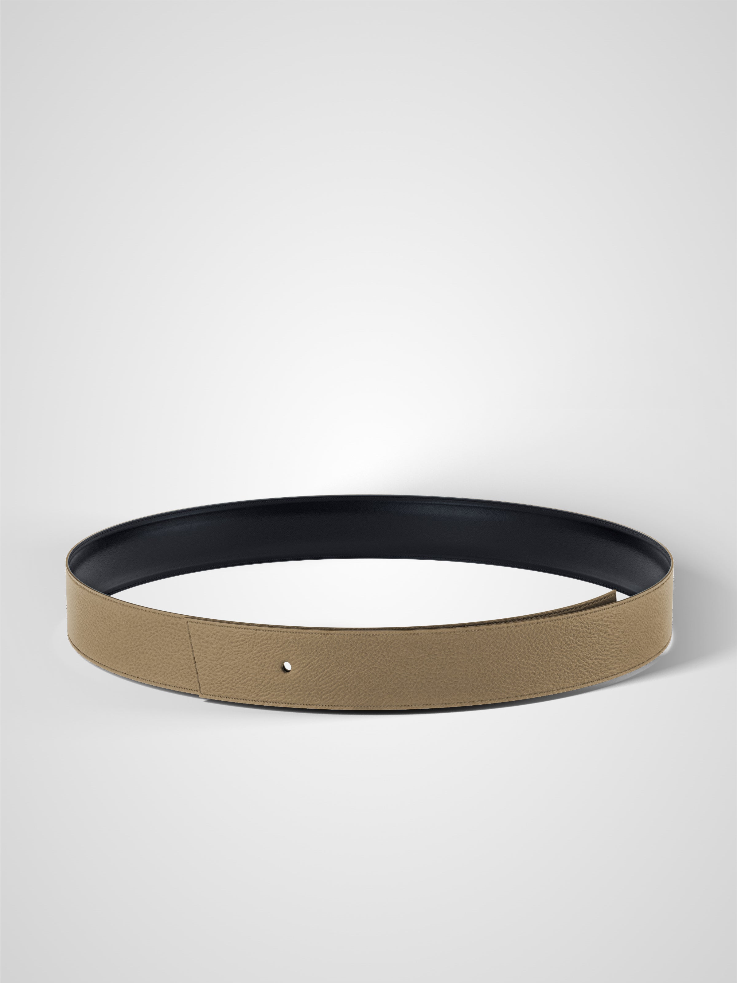 Lanière de ceinture réversible 32 mm en cuir beige