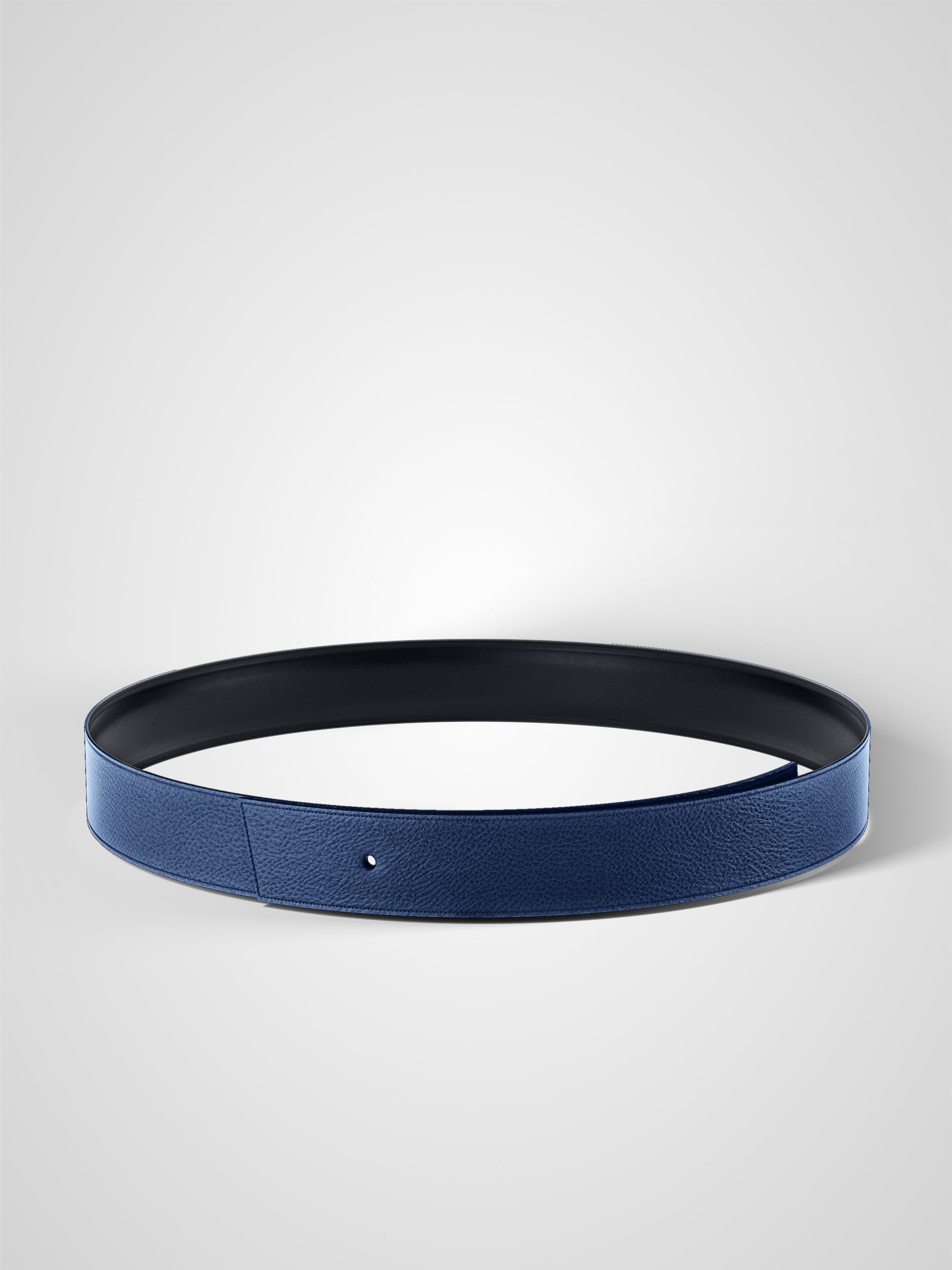 Lanière de ceinture réversible 32 mm en cuir bleu marine