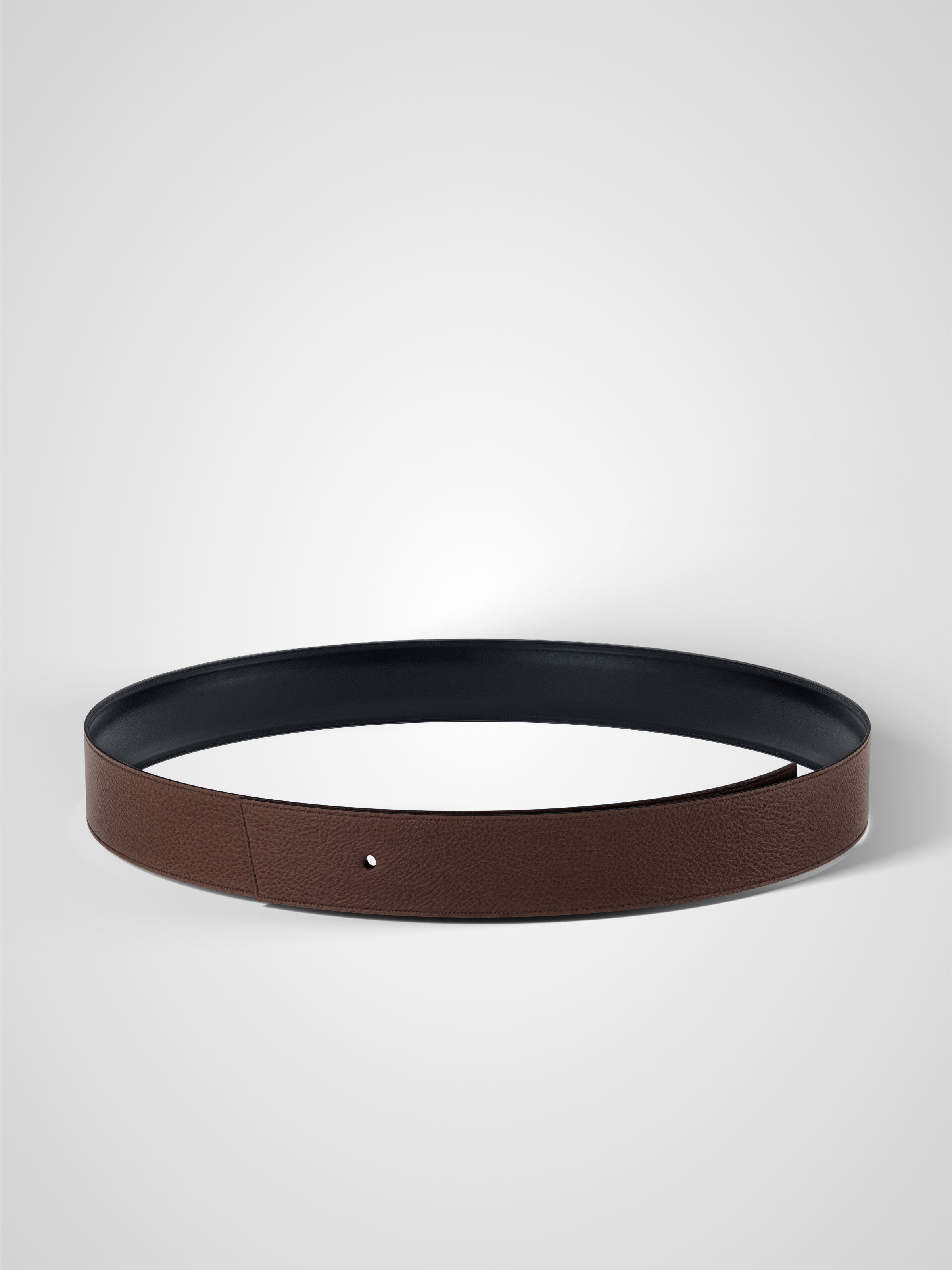Lanière de ceinture réversible 32 mm en cuir marron