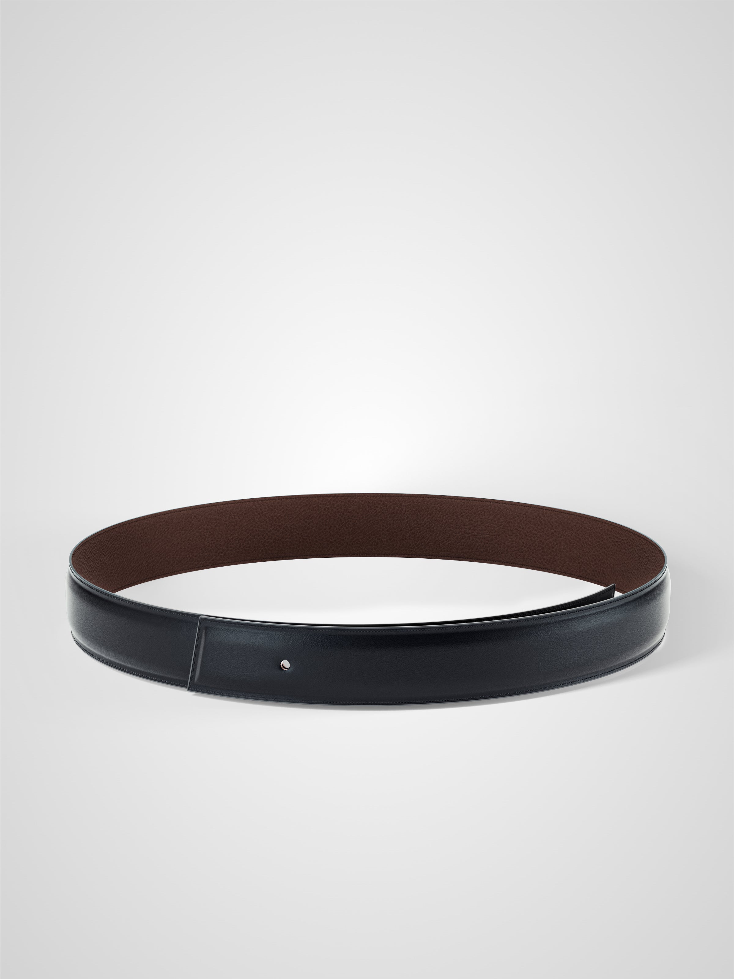 Lanière de ceinture réversible 32 mm en cuir marron