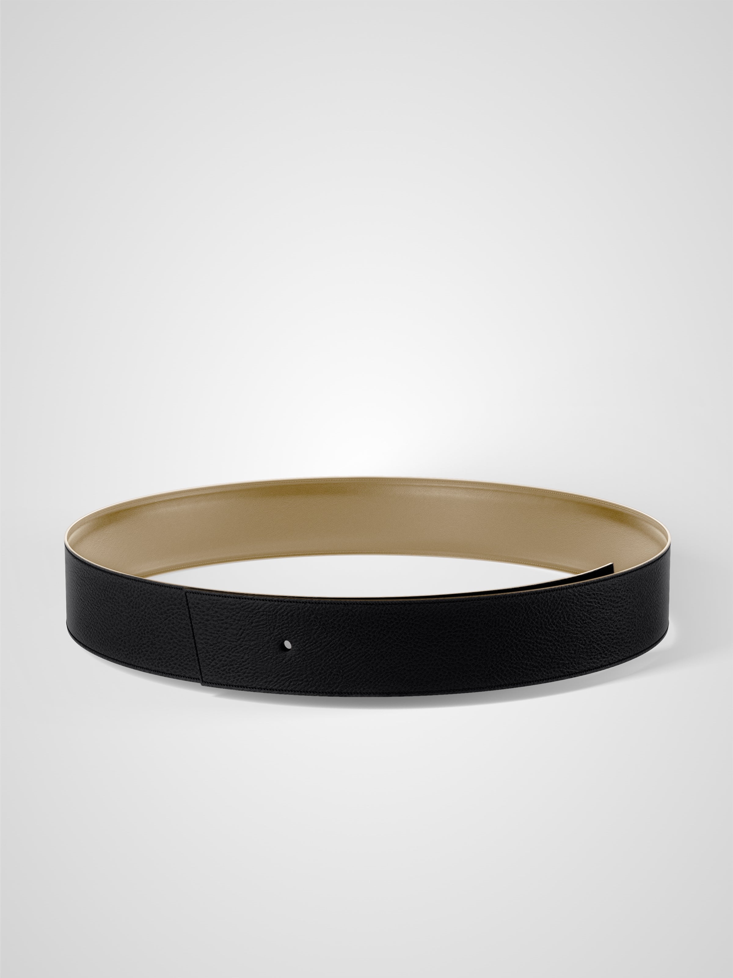 Lanière de ceinture réversible 38 mm en cuir noir