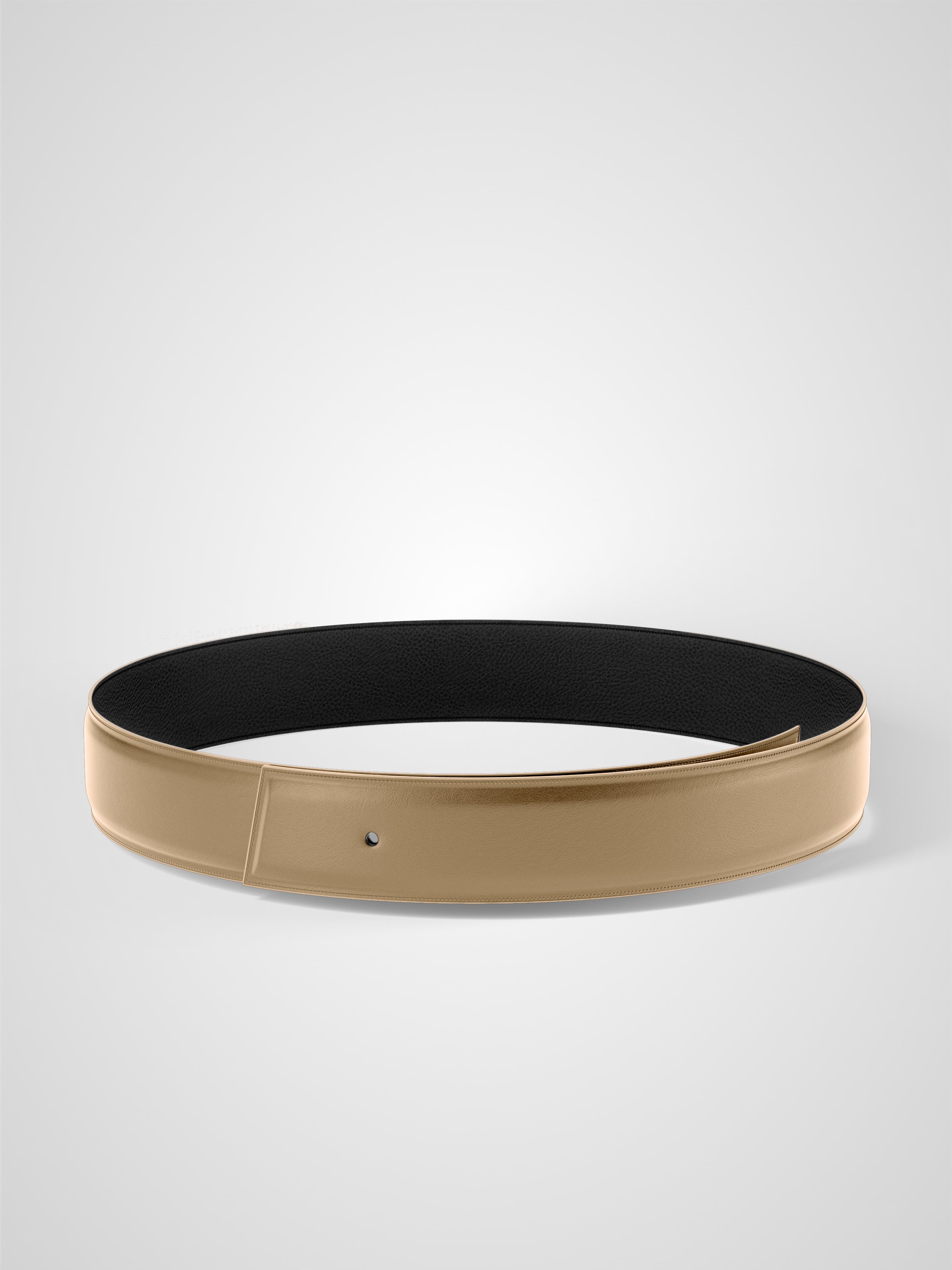 Lanière de ceinture réversible 38 mm en cuir noir