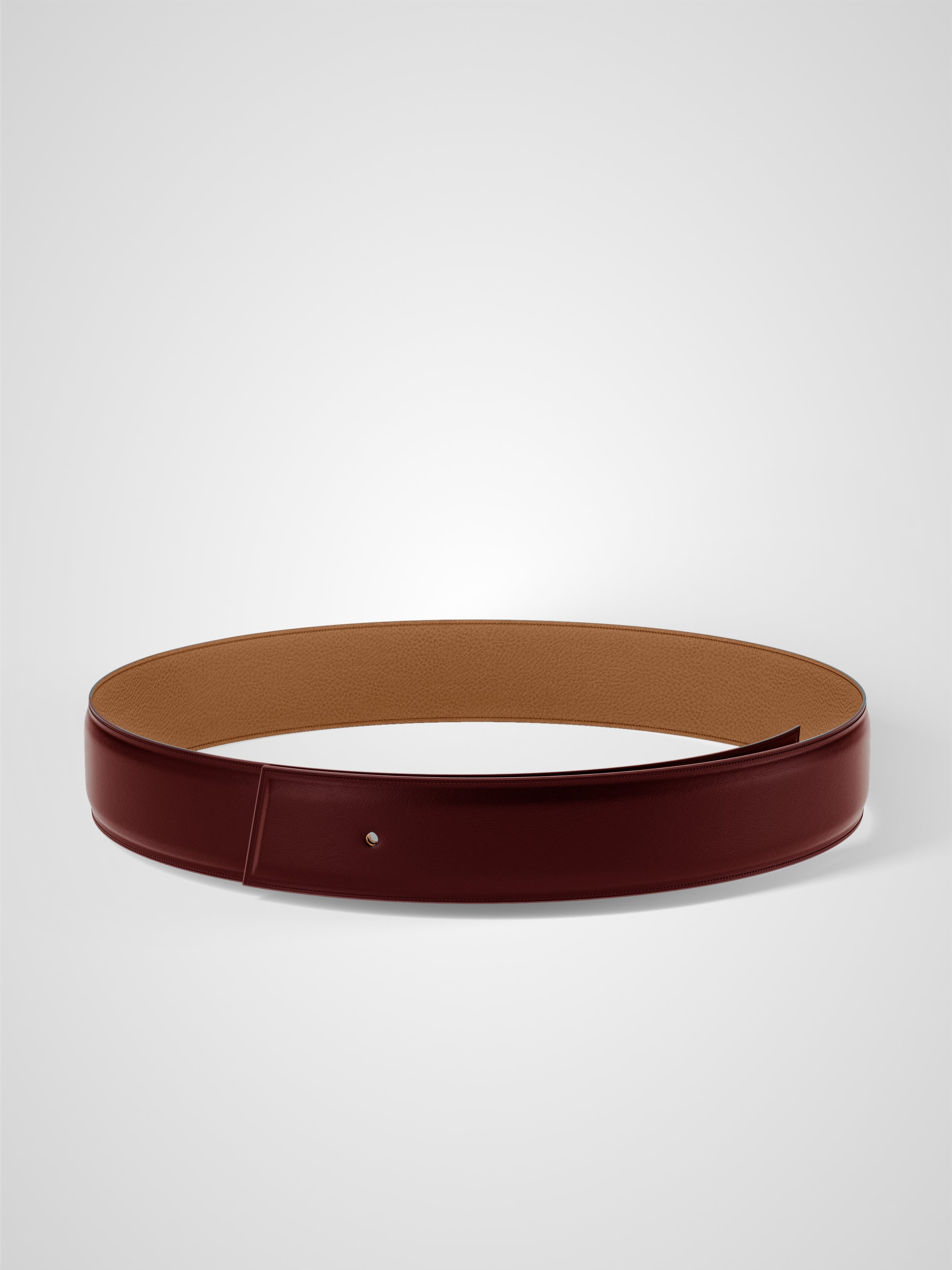 Lanière de ceinture réversible 38 mm en cuir bordeaux