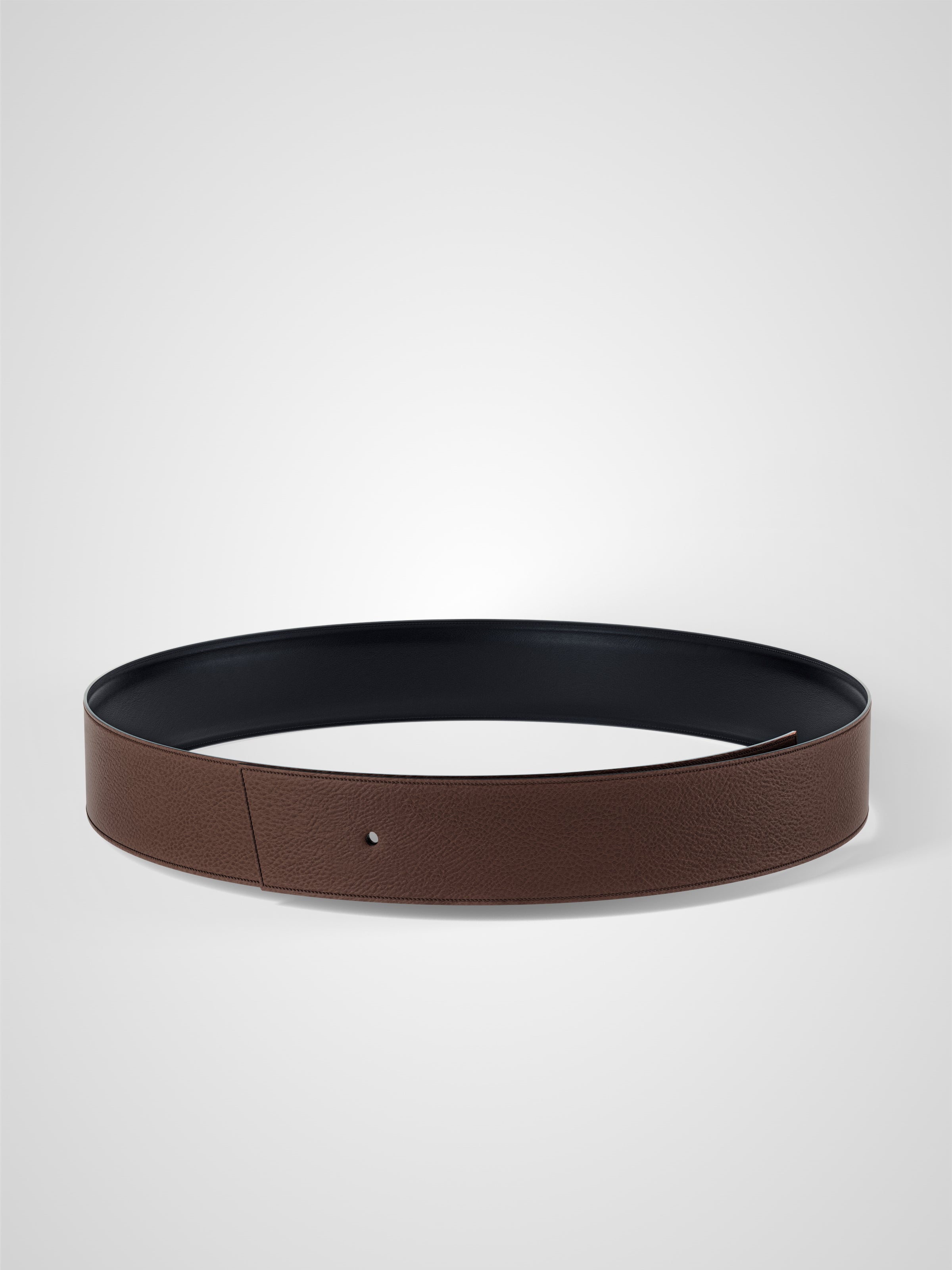Lanière de ceinture réversible 38 mm en cuir marron