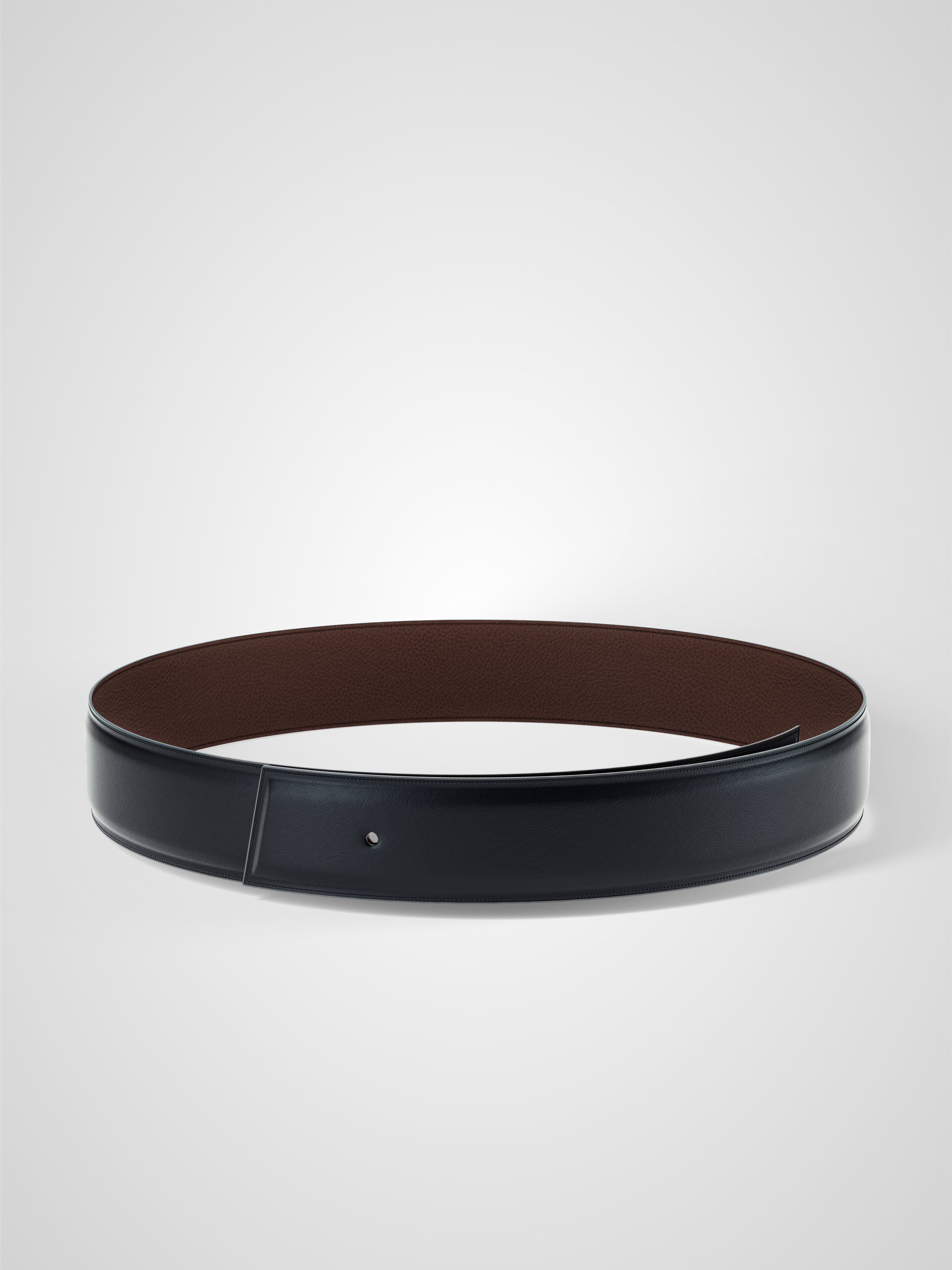 Lanière de ceinture réversible 38 mm en cuir marron