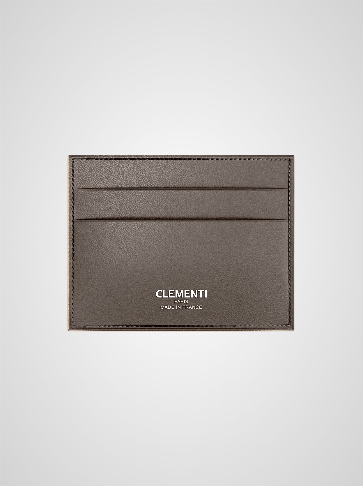 Porte-cartes Sulpice en cuir gris