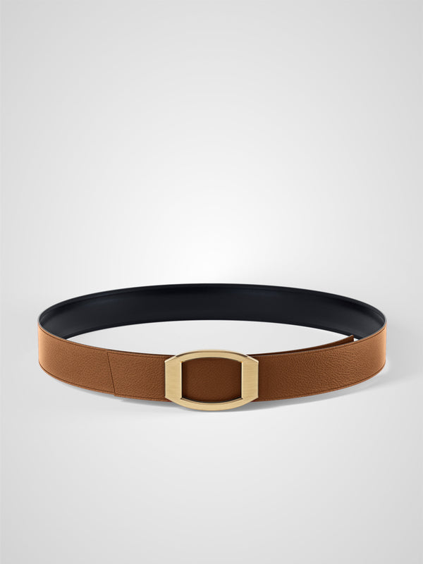 Ceinture femme en cuir gold Concorde plaquée or 32 mm réversible