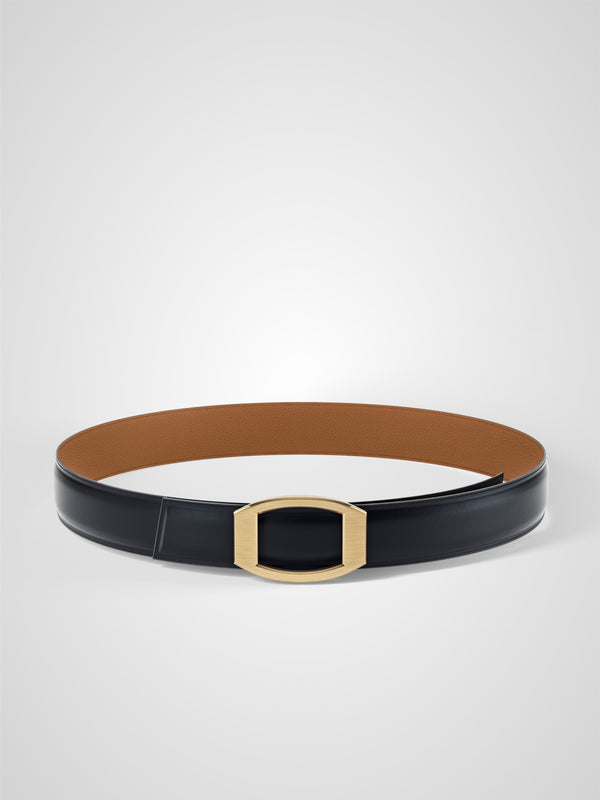 Ceinture homme en cuir gold Concorde plaquée or 32 mm réversible