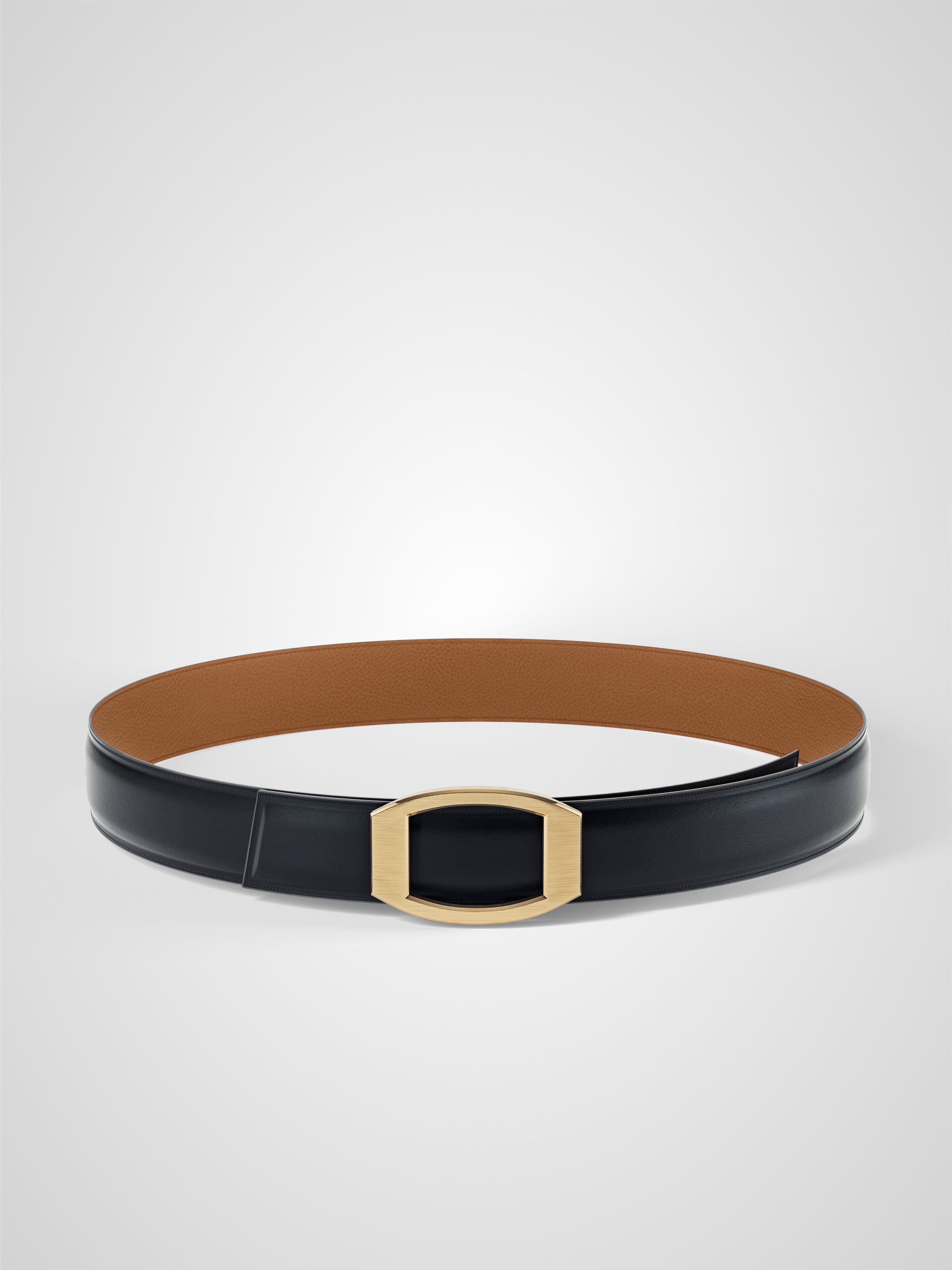 Ceinture femme en cuir gold Concorde plaquée or 32 mm réversible