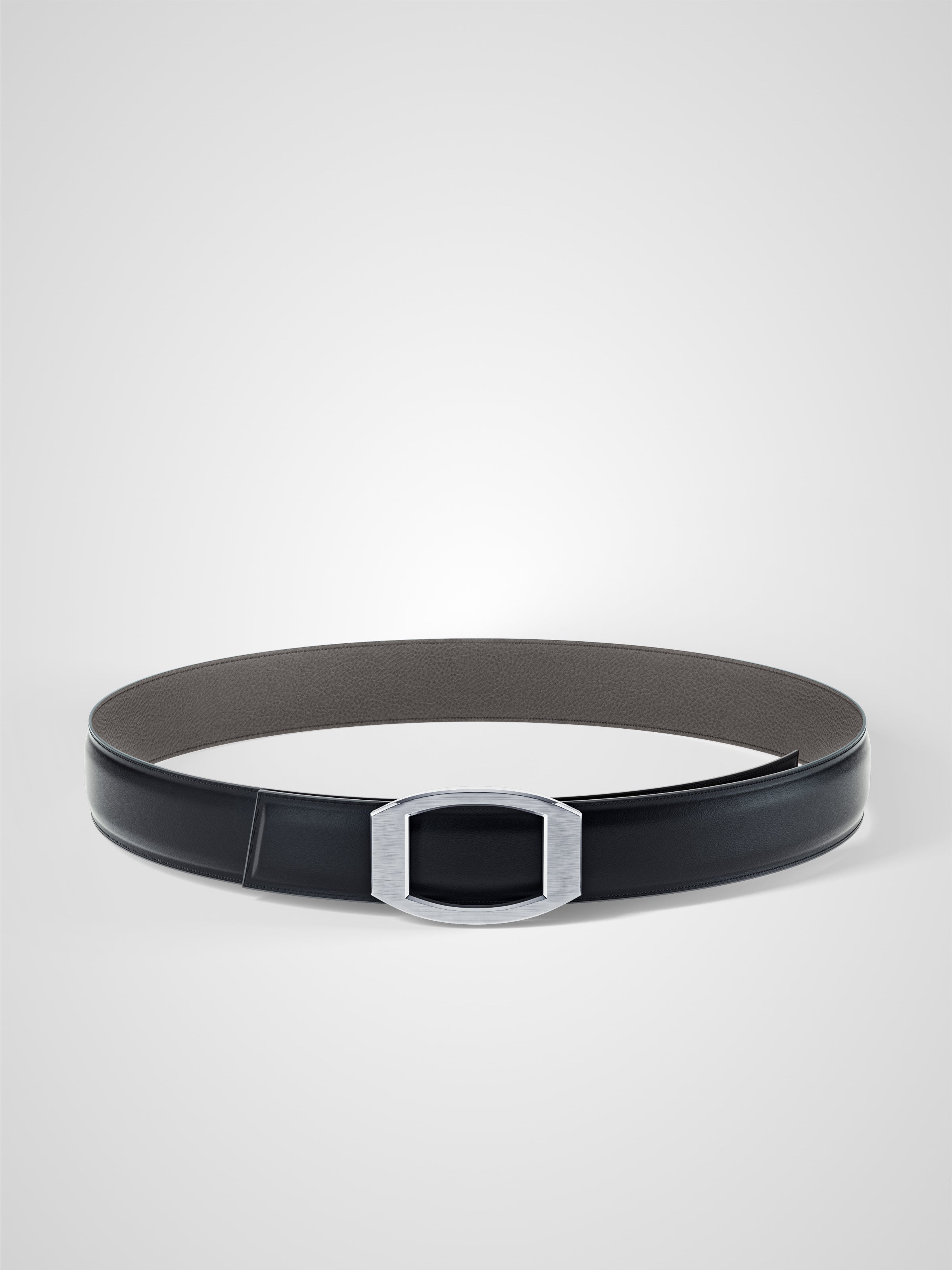 Ceinture homme en cuir gris Concorde palladium 32 mm réversible