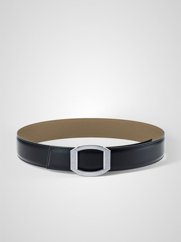 Ceinture femme en cuir beige Concorde palladium 38 mm réversible