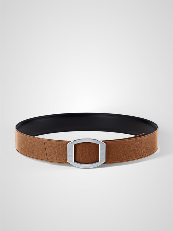 Ceinture femme en cuir gold Concorde palladium 38 mm réversible