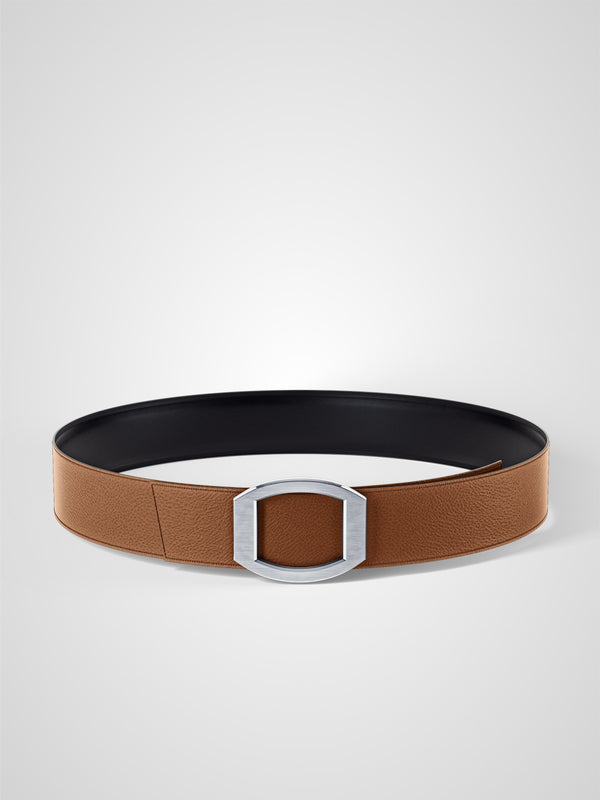 Ceinture homme en cuir gold Concorde palladium 38 mm réversible