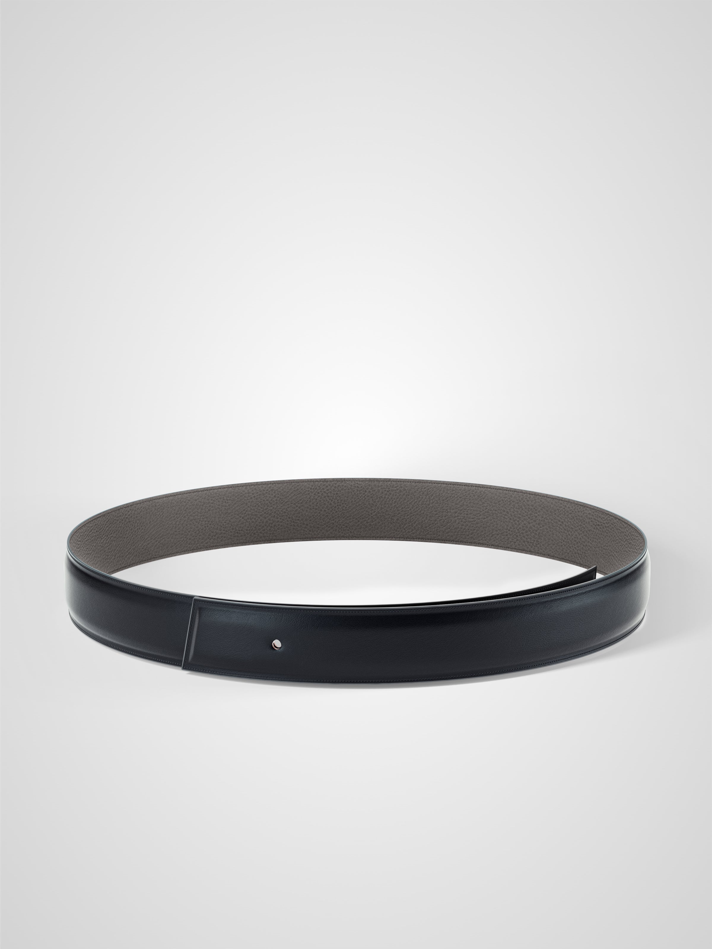 Lanière de ceinture réversible 32 mm en cuir gris
